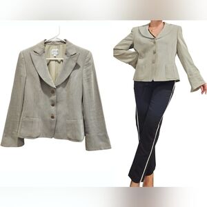 VTG Armani Collezioni Blazer Women Sz 10 Gray Old Money Career 3‎ Button Italy